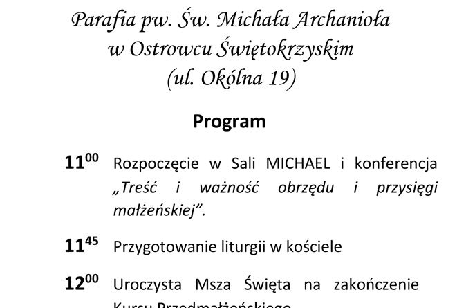 Plakat dzien skupienia dla narzeczonych